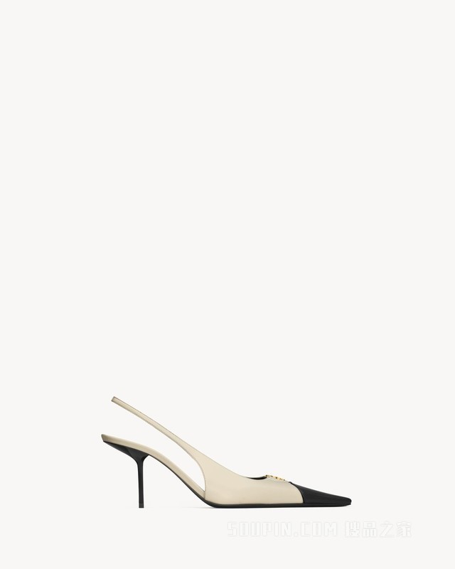 BABYLONE BRETEUIL光滑皮革露跟高跟鞋