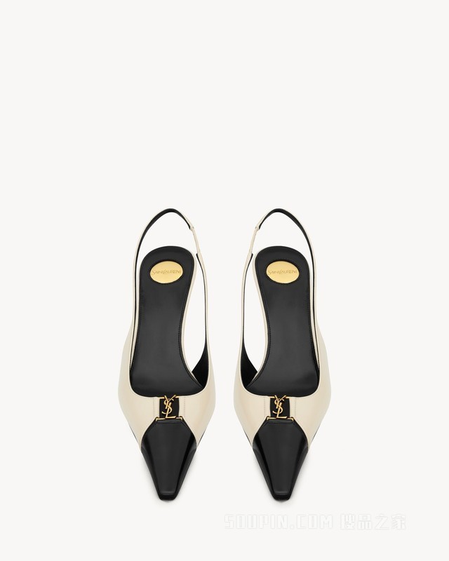 BABYLONE BRETEUIL光滑皮革露跟高跟鞋