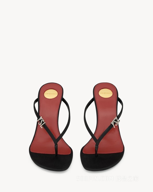 JERRY绉缎和仿水晶穆勒鞋