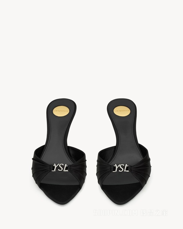 JERRY绉缎和仿水晶穆勒鞋