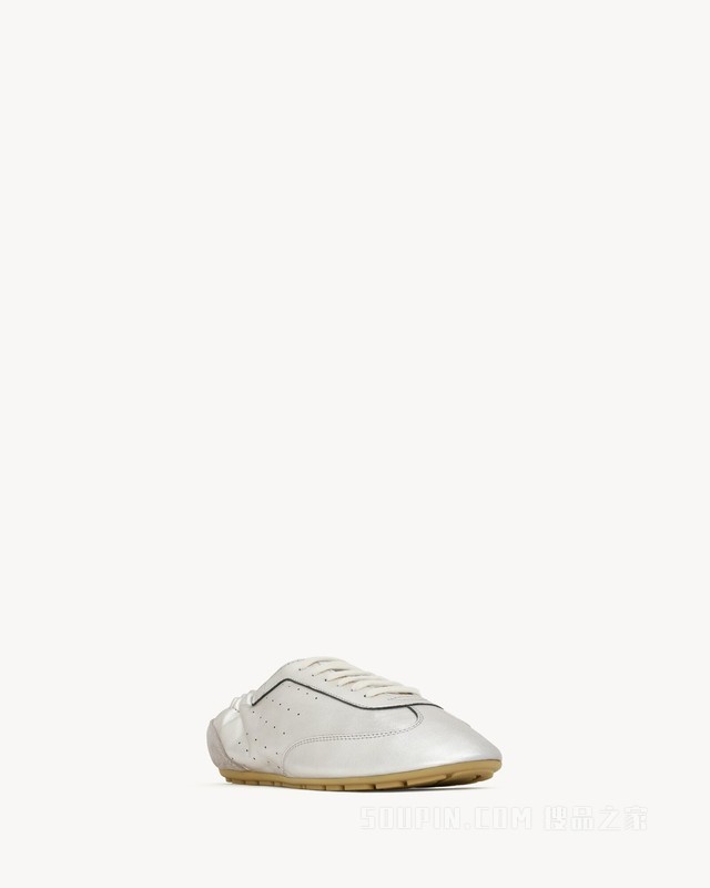 LEWIS金属质感皮革和绒面革运动鞋