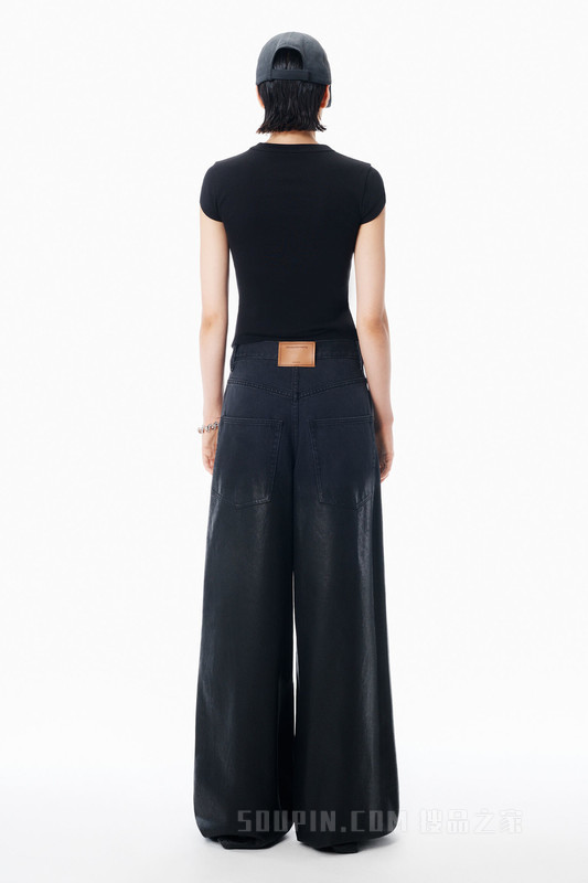 水晶渐变徽标棉质露脐 T 恤