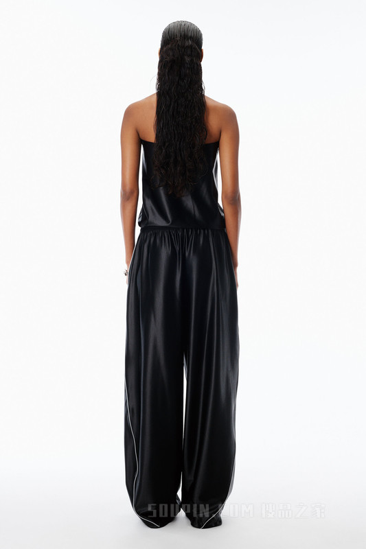 光泽罗缎罗纹短袖连衣裙