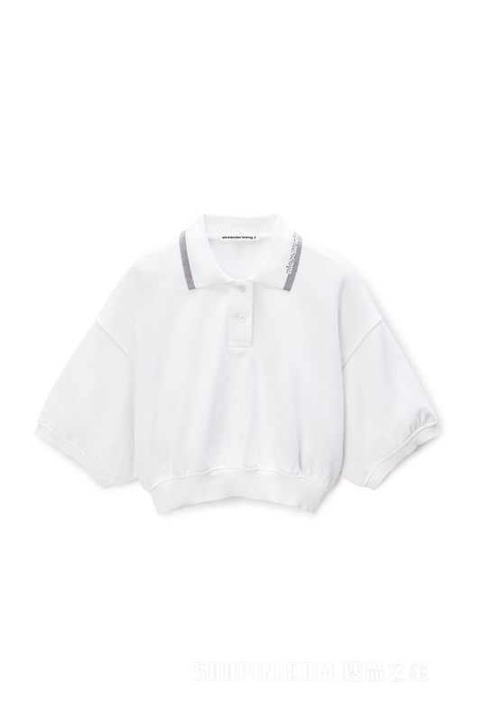 短款束腰棉质 Polo 衫