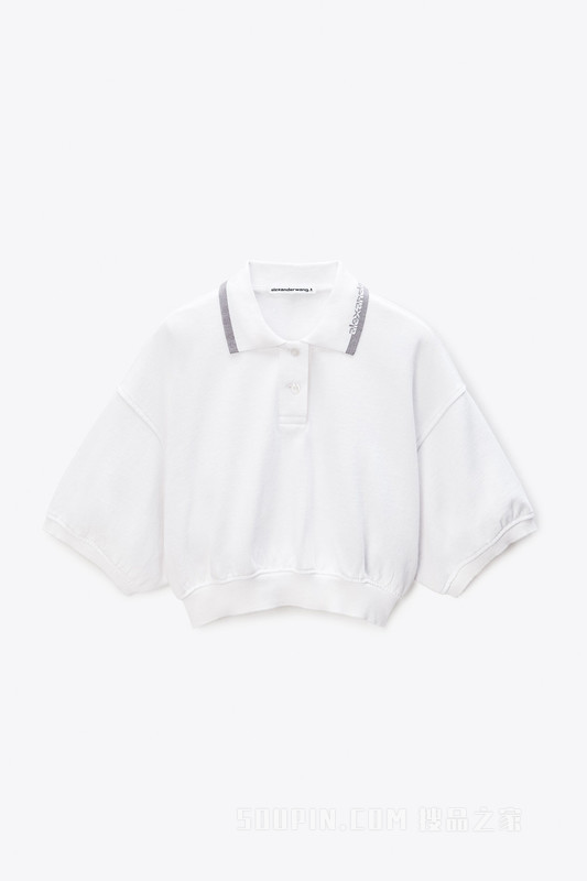 短款束腰棉质 Polo 衫