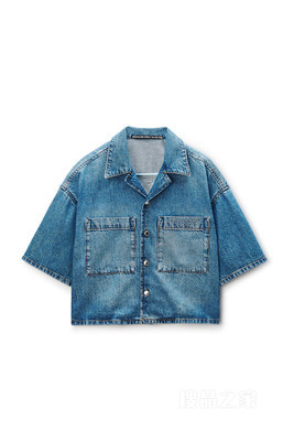 短款牛仔布衬衫