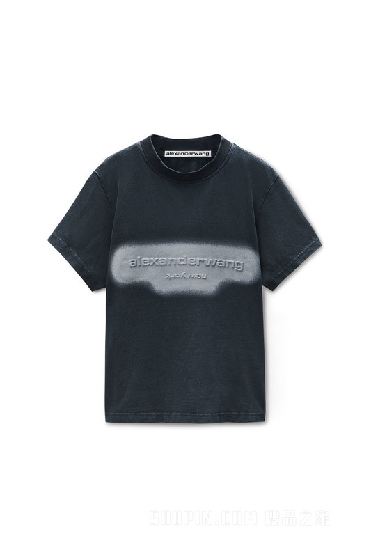 反光光环印花徽标 T 恤