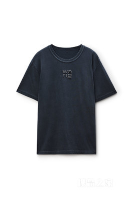 平纹针织布水晶烫钻T恤