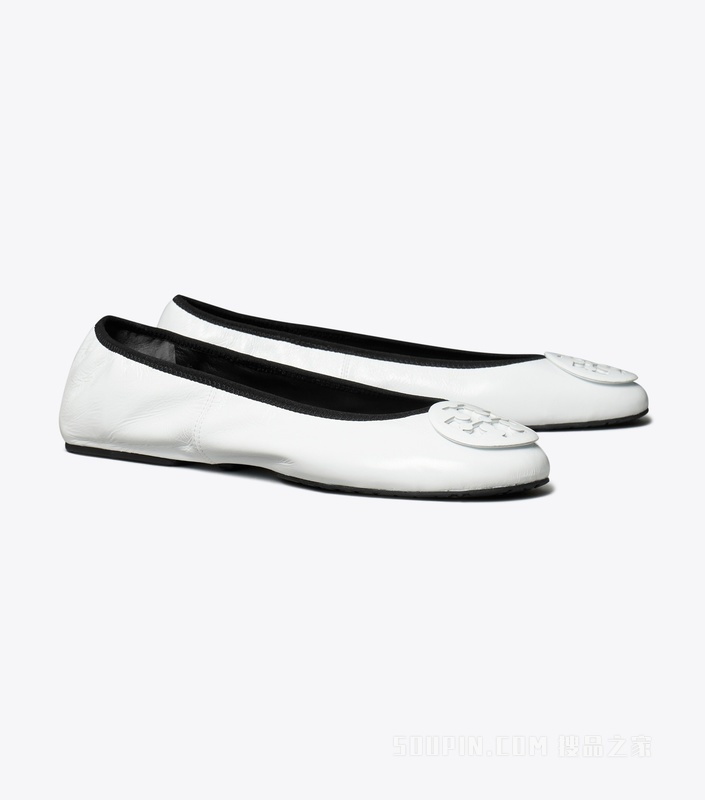 Reva 旅行芭蕾平底鞋 光感白