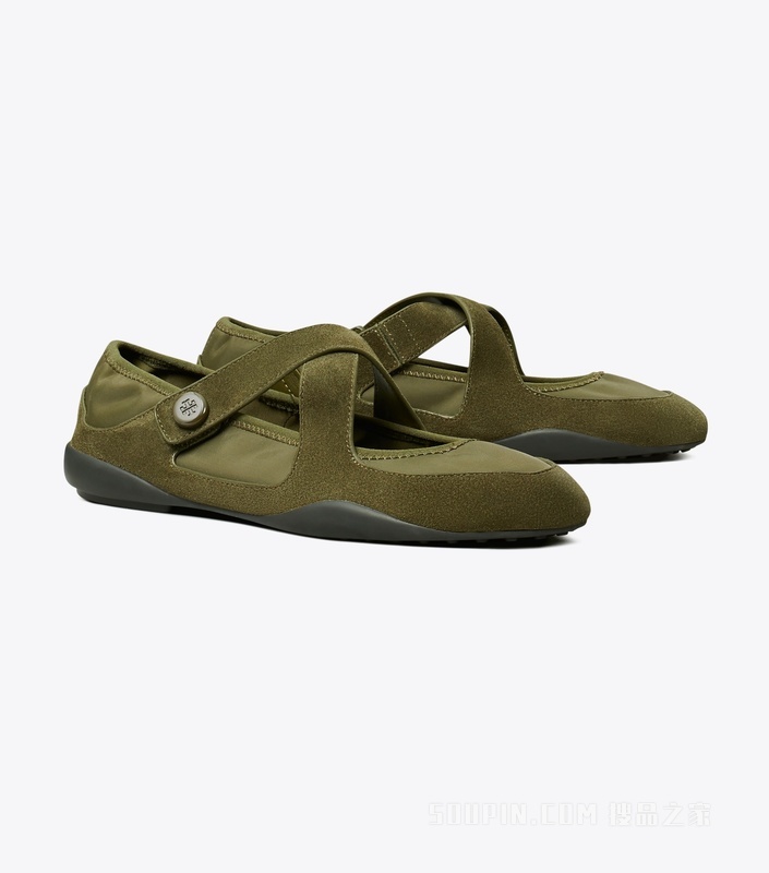 Romy 运动玛丽珍鞋 深常春藤绿