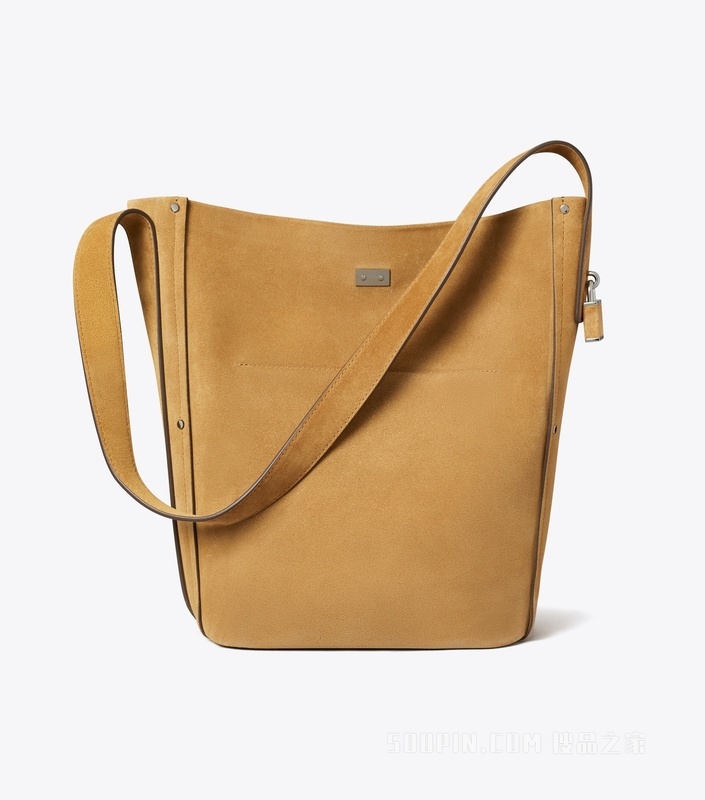 【礼物】纤巧锁扣水桶包 烟草色