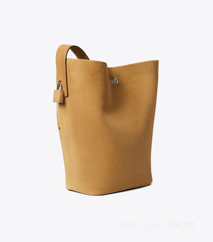 【礼物】纤巧锁扣水桶包 烟草色