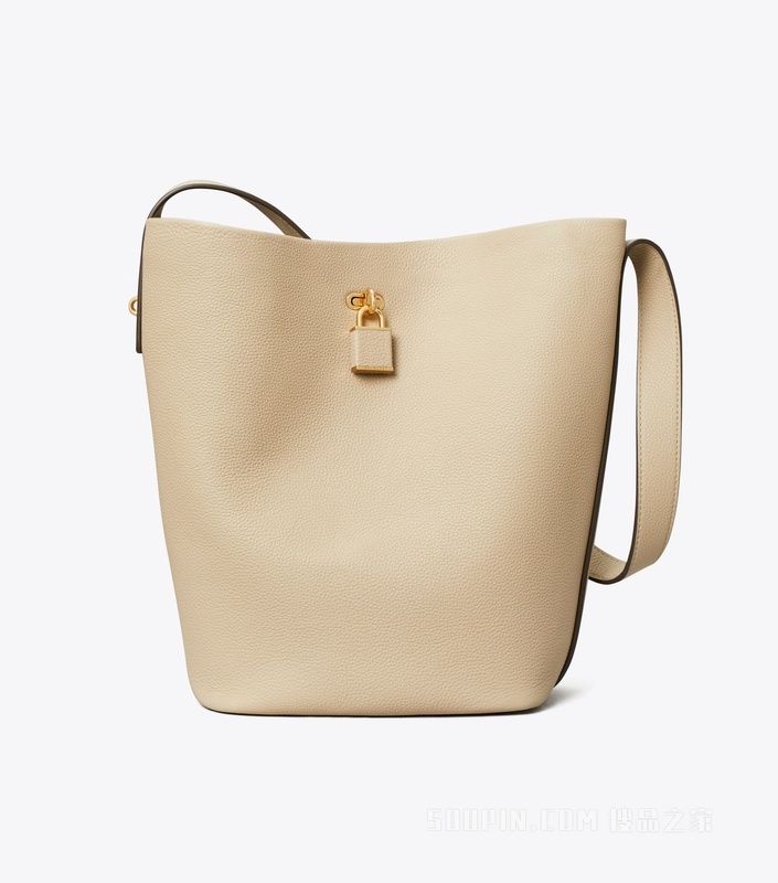 【礼物】纤巧锁扣水桶包 素石白