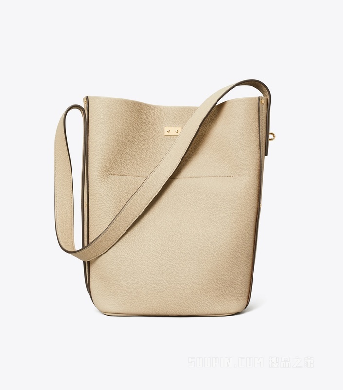 【礼物】纤巧锁扣水桶包 素石白