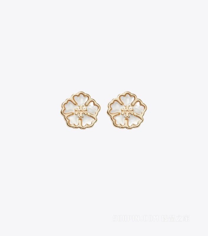 Forget Me Not 勿忘我系列手链和耳环礼品套组 Tory 金/珍珠母贝色