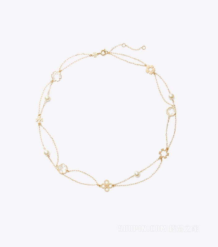 【礼物】Forget Me Not 勿忘我系列层叠项链 Tory 金/珍珠色