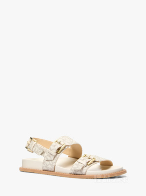 Nia 老花平底凉鞋