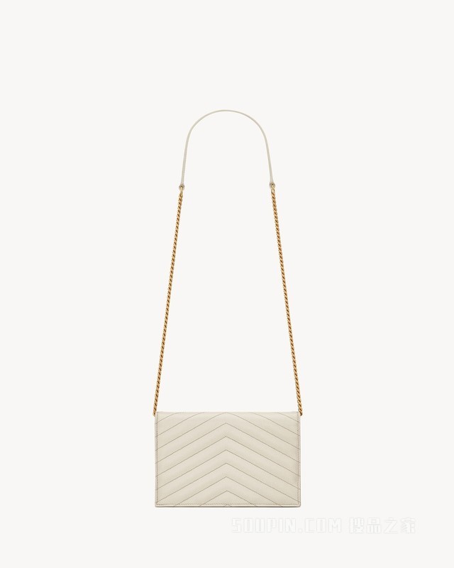 CASSANDRE ENVELOPE粒面皮革链条钱包