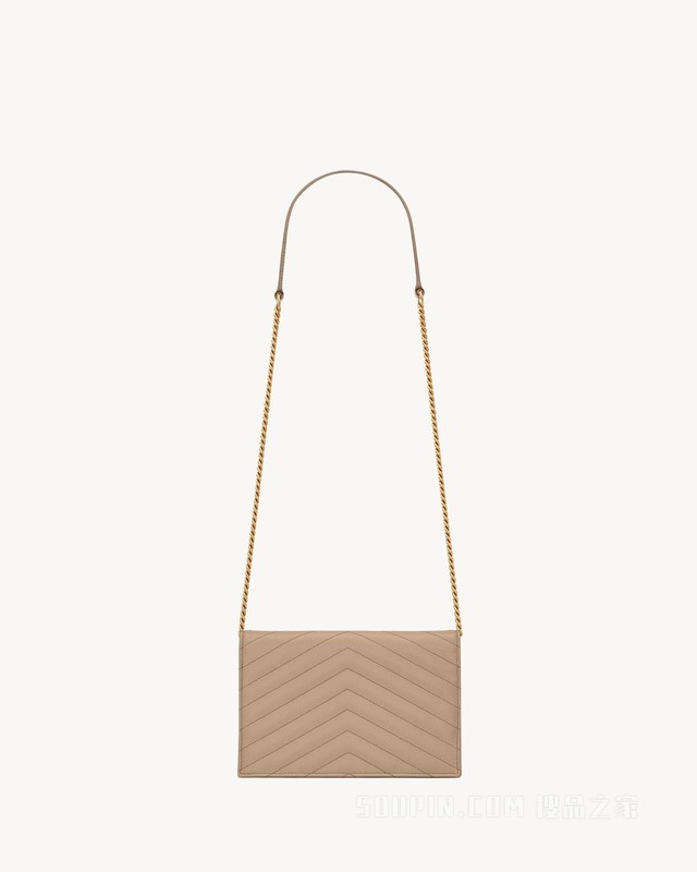 CASSANDRE ENVELOPE粒面皮革链条钱包