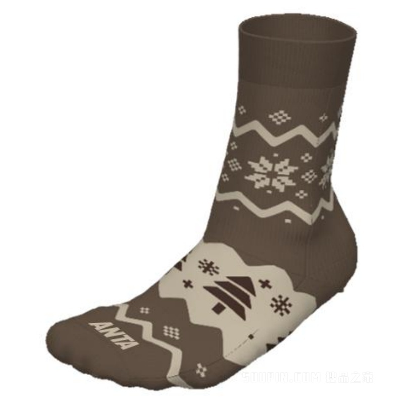 安踏运动文化男女同款平板长袜