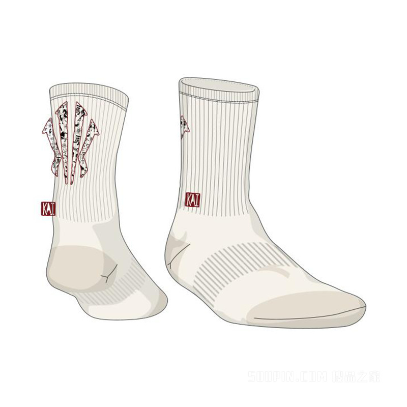 安踏新年男女同款平板长袜
