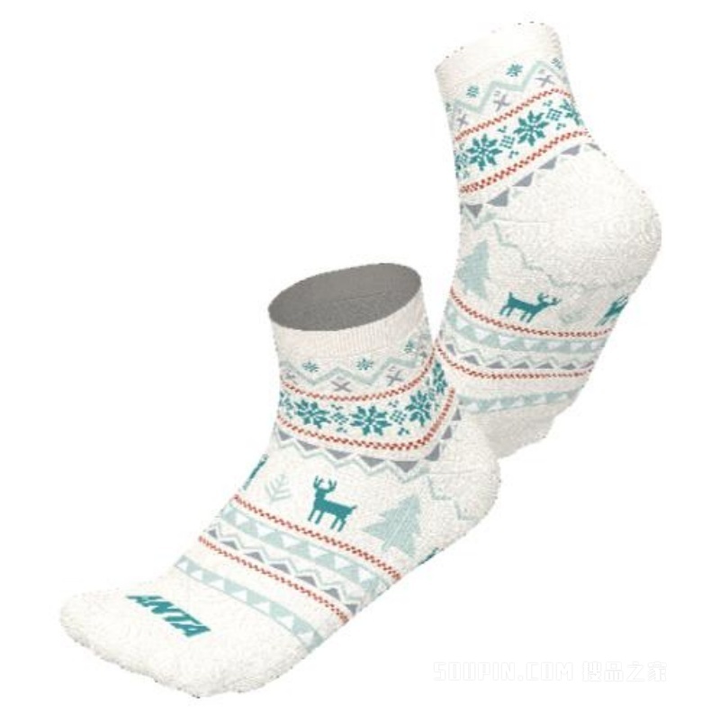 安踏运动文化男女同款平板中袜