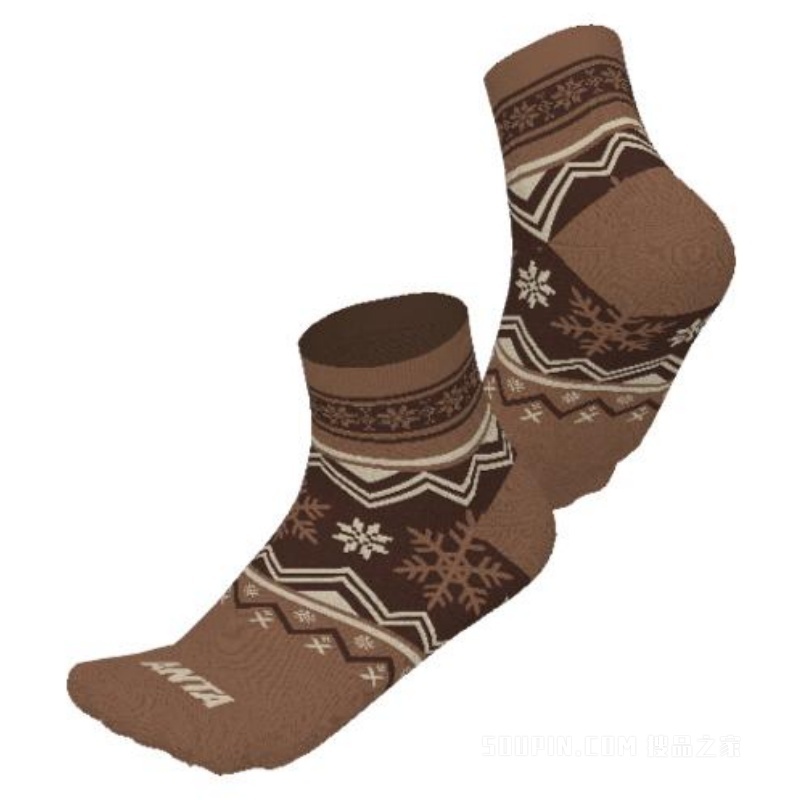 安踏运动文化男女同款平板中袜