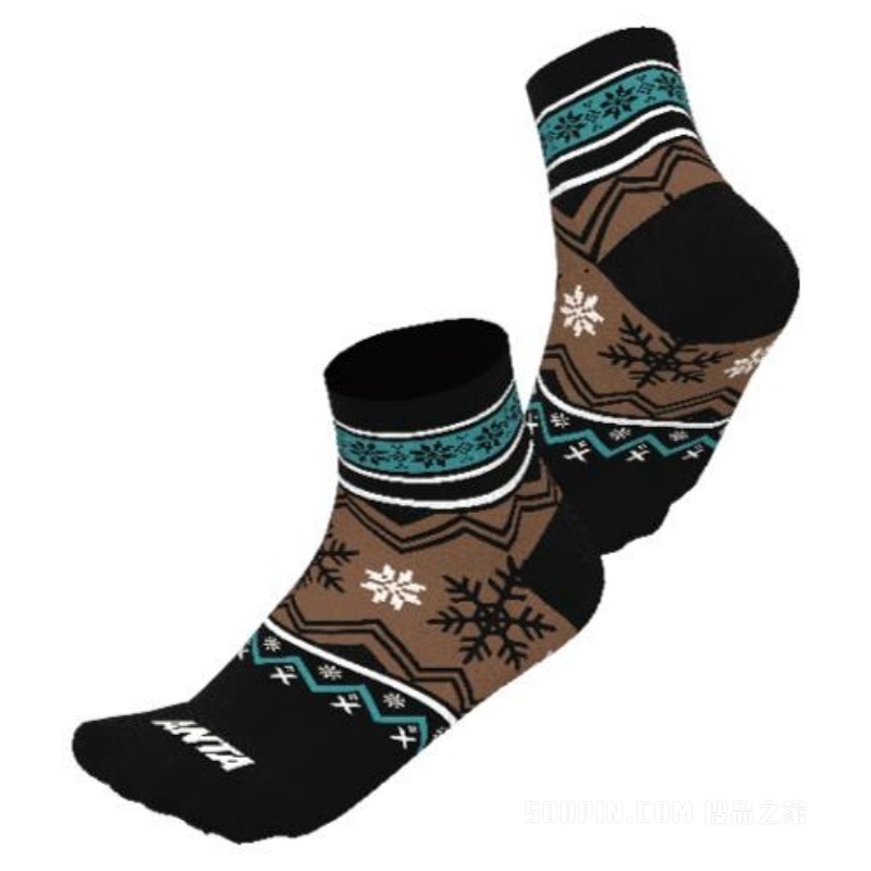 安踏运动文化男女同款平板中袜