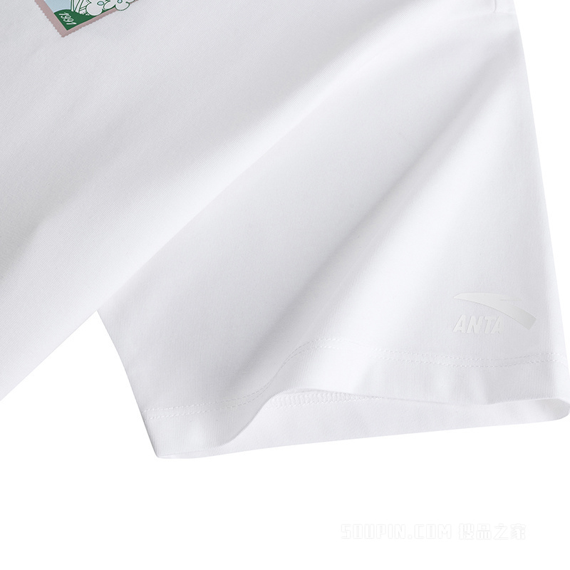 安踏运动复古女子冰肤抗菌短袖针织衫