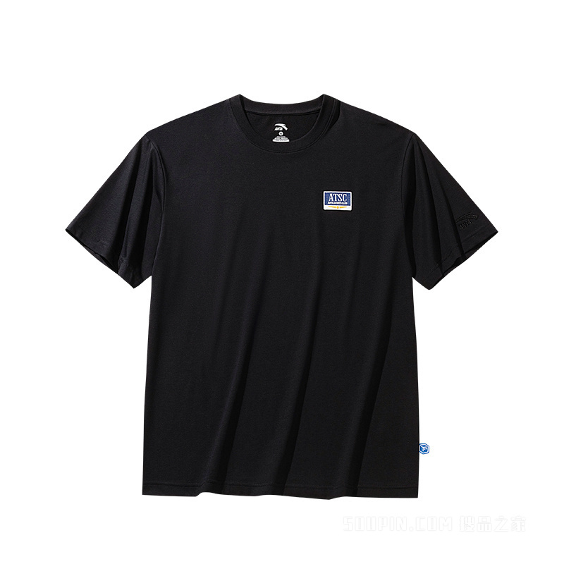 安踏运动复古男子冰肤抗菌短袖针织衫