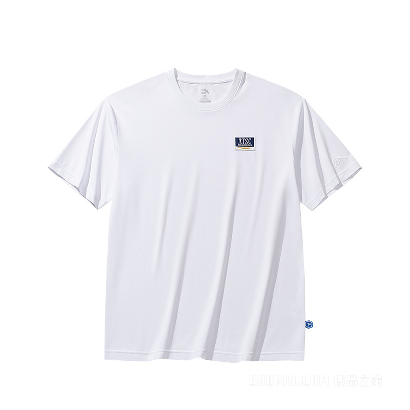 安踏运动复古男子冰肤抗菌短袖针织衫