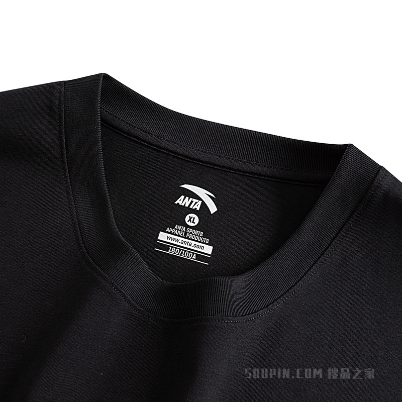 安踏运动复古男子冰肤抗菌短袖针织衫