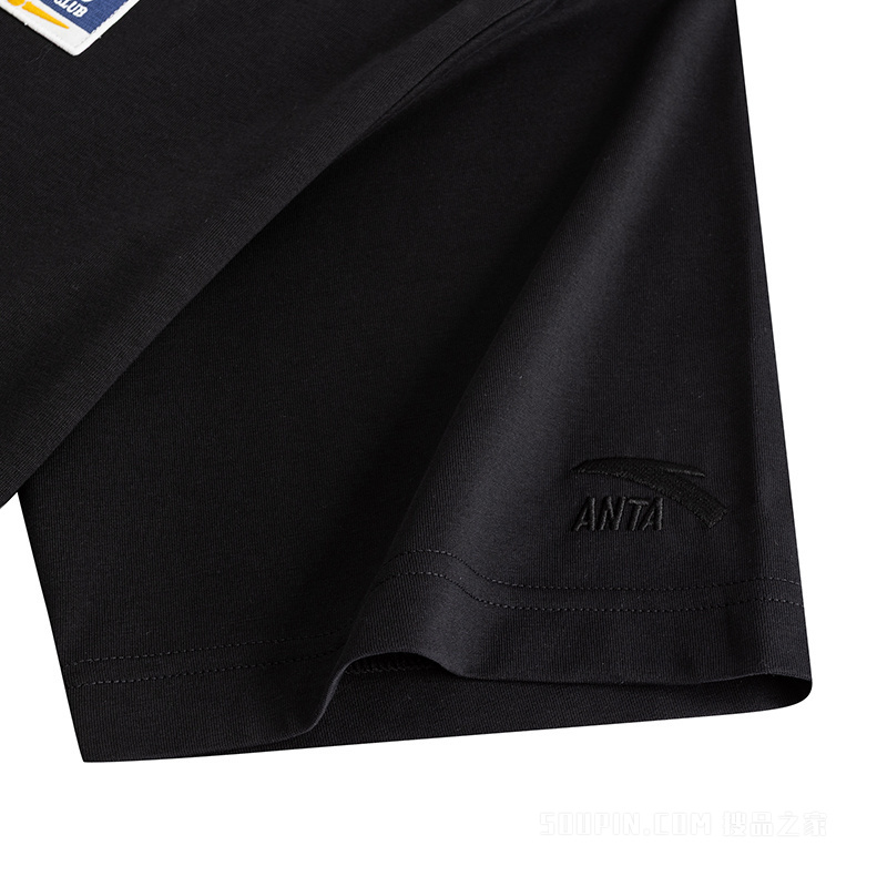 安踏运动复古男子冰肤抗菌短袖针织衫
