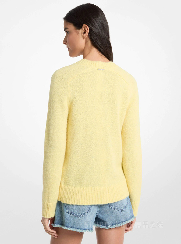 圆领羊驼毛混纺针织衫