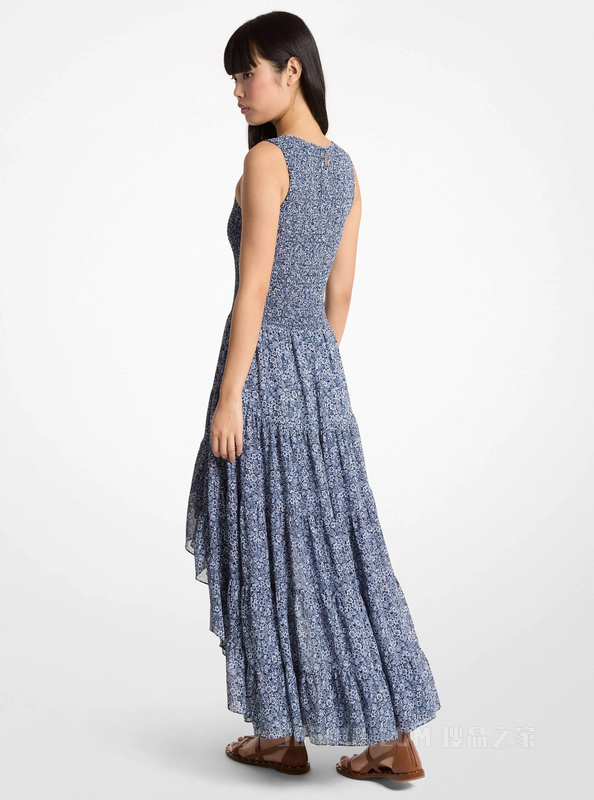 乔其纱无袖连衣裙