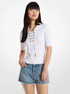 Polo 领系带短袖