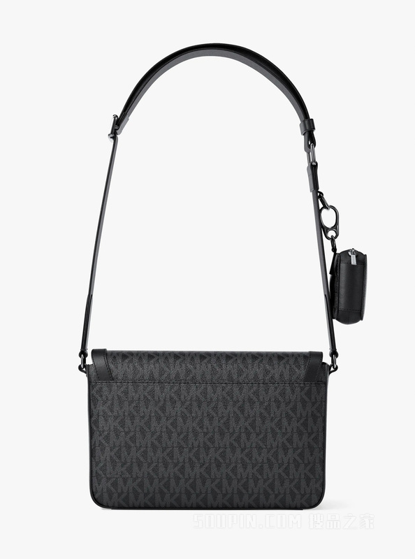 Hudson 男士老花翻盖斜挎包