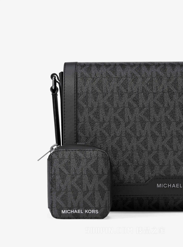 Hudson 男士老花翻盖斜挎包