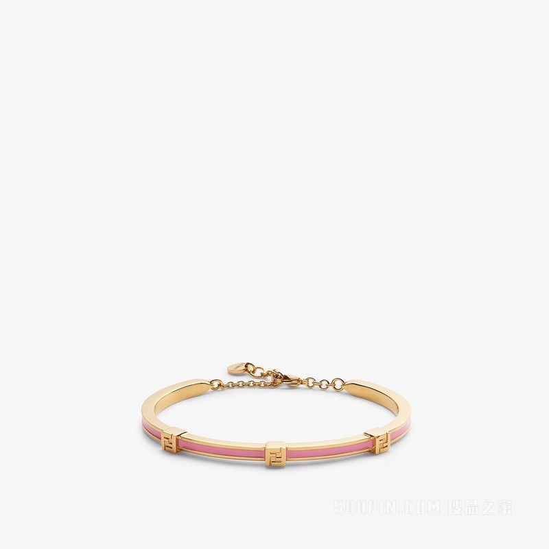 Forever FENDI手镯 粉红色和金色金属手镯