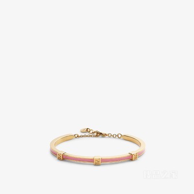 Forever FENDI手镯 粉红色和金色金属手镯