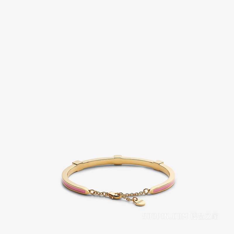 Forever FENDI手镯 粉红色和金色金属手镯