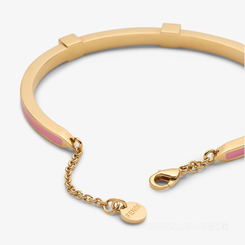 Forever FENDI手镯 粉红色和金色金属手镯