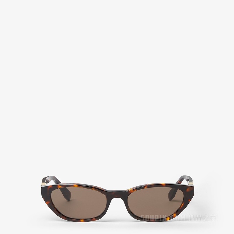 Baguette 低横梁设计雪茄棕醋酸酯材料太阳镜