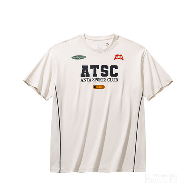 安踏运动复古男子短袖针织衫