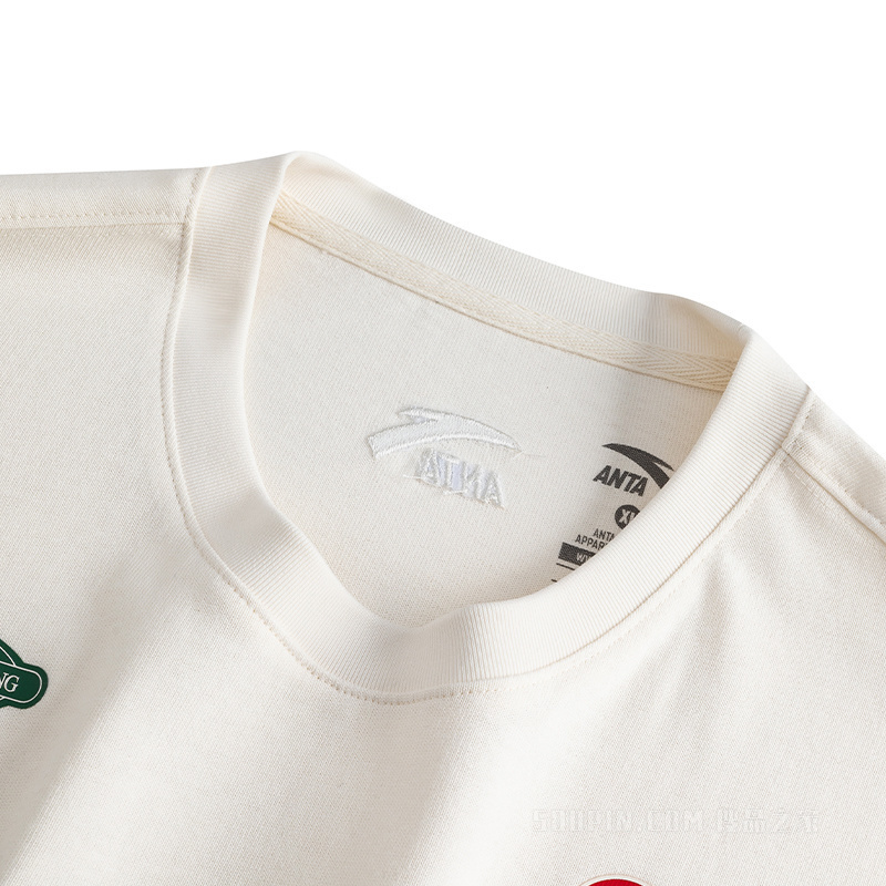 安踏运动复古男子短袖针织衫