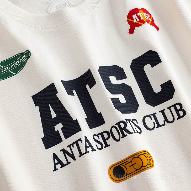 安踏运动复古男子短袖针织衫