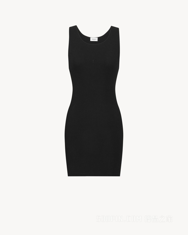 LE CASSANDRE平纹针织罗纹棉质背心连衣裙