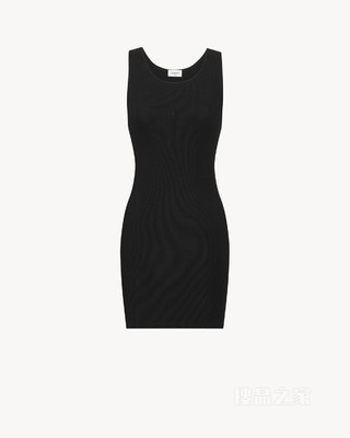 LE CASSANDRE平纹针织罗纹棉质背心连衣裙