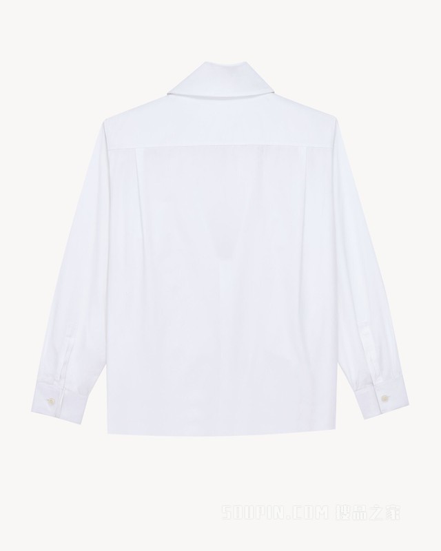 棉府绸花结衬衫