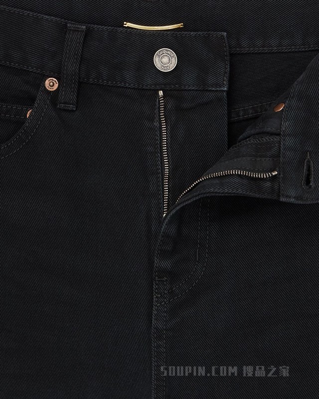 70年代风格旧黑色喇叭牛仔裤